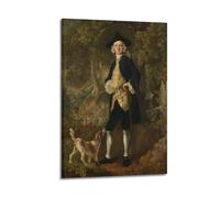 KANGZENG Impression sur toile Thomas Gainsborough Painter Works (homme avec un chien dans un bois) Décoration murale pour salon 50 x 75 cm