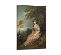 KANGZENG Impression sur toile Thomas Gainsborough Painter Works (Mme Richard Brinsley Sheridan) Décoration d'intérieur ou de chambre à coucher 60 x 90 cm