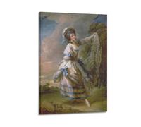 KANGZENG Impression sur toile Thomas Gainsborough Painter Works (portrait de Giovanna Baccelli) - Décoration murale pour salon - 50 x 75 cm