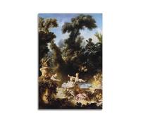 KANGZENG Jean-Honoré Fragonard Painter Works (The Progress of Love The Pursuit) - Impression sur toile - Décoration murale d'intérieur moderne - 40 x 60 cm