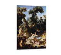KANGZENG Jean-Honoré Fragonard Painter Works (The Progress of Love The Pursuit) Impression sur toile Décoration d'intérieur Chambre à coucher Décoration moderne 40 x 60 cm