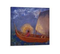 KANGZENG Odilon Redon - Impression sur toile représentant un bateau mystérieux - Décoration murale pour salon, chambre à coucher - 30 x 30 cm