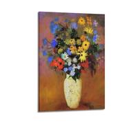 KANGZENG Odilon Redon Painter Works (grand bouquet dans un vase japonais) Art mural Impression sur toile Décoration d'intérieur 60 x 90 cm