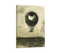 KANGZENG Odilon Redon Painter Works - Impression sur toile (œil comme un ballon bizarre) - Œuvres d'art pour décoration murale salon, chambre à coucher - 40 x 60 cm