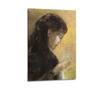 KANGZENG Odilon Redon Painter Works (Portrait de Madame Redon brodé) Art mural Impression photo Peintures Décoration d'intérieur 60 x 90 cm