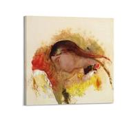 KANGZENG Odilon Redon Painter Works (Tête d'une femme endormie) Art mural Impression sur toile Décoration d'intérieur moderne 60 x 60 cm