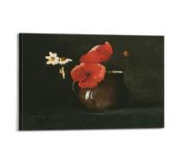 KANGZENG Odilon Redon - Toile murale avec motif fleurs dans un vase vert - Affiches d'œuvres d'art pour la décoration murale de salon, chambre à coucher - 30 x 45 cm