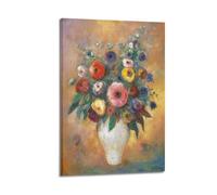 KANGZENG Odilon Redon Toile murale avec motif vase de fleurs 40 x 60 cm