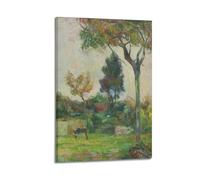 KANGZENG Paul Gauguin Peintre Œuvres (deux vaches dans la prairie) Art mural Impression sur toile à suspendre Idée de décoration d'intérieur 30 x 45 cm