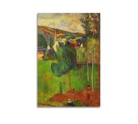 KANGZENG Paul Gauguin Peintre Œuvres (vue de Pont-Aven depuis Lezaven) Art mural sur toile Décoration d'intérieur moderne pour chambre à coucher 40 x 60 cm