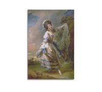 KANGZENG Thomas Gainsborough Painter Works (portrait de Giovanna Baccelli) Impression sur toile Décoration murale d'intérieur moderne 30 x 45 cm
