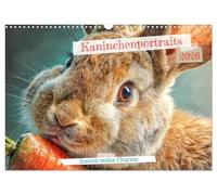 Kaninchenportraits - Szenen voller Charme (Wandkalender 2026 DIN A3 quer), CALVENDO Monatskalender: Kaninchen im künstlerischen Realismus
