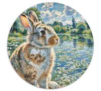 KaninchenPuzzle 1000 Teile Erwachsene Und Kinder Pet KaninchenPuzzles-Geschenk RundesRätsel Puzzel Game1000pcs (67.5x67.5cm)