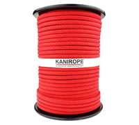 Kanirope® Corde Cordage en Coton COBRAID 6mm 100m tressée Rouge