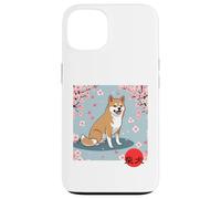 Kanji Japonais Shiba Inu Sakura Fleurs de Cerisier Coque pour iPhone 13