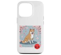 Kanji Japonais Shiba Inu Sakura Fleurs de Cerisier Coque pour iPhone 13 Pro