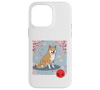 Kanji Japonais Shiba Inu Sakura Fleurs de Cerisier Coque pour iPhone 14 Pro Max