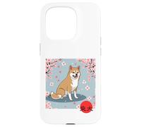 Kanji Japonais Shiba Inu Sakura Fleurs de Cerisier Coque pour iPhone 15 Pro