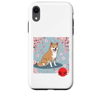 Kanji Japonais Shiba Inu Sakura Fleurs de Cerisier Coque pour iPhone XR