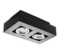 Kanlux plafonnier applique double spot gu10-plafond aluminium noir orientable