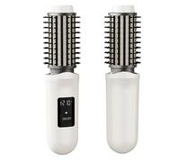 KANLVU 2 En 1 Sans Fil Lisseur Cheveux Et Boucleur, Fer à Lisser Avec 3 Vitesses De Température Réglables écran Led, Brosse Lissante Pour Cheveux(Blanc)