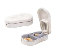 KANLVU 2 Pièces Séparateur De Pilules, Coupe Comprimé Pour Petites Et Grandes Pilules Voyage Coupe Medicaments Lame En Acier Inoxydable Coupe Cachet(Blanc)
