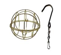 KANLVU 2pcs Mangeoire Oiseaux Exterieur Panier à Fruits Et Légumes Distributeur Boules De Graisse Oiseaux pour Boules De Suif Fruits Frais, Attire Une Variété d'oiseaux Sauvages(Gold)