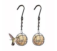 KANLVU 2pcs Mangeoire Oiseaux Exterieur Panier à Fruits Et Légumes Distributeur Boules De Graisse Oiseaux pour Boules De Suif Fruits Frais, Attire Une Variété d'oiseaux Sauvages(Noir)