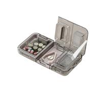 KANLVU 3 en 1 Coupe Comprimé pour Petites Et Minuscules Pilules Et Les Grosses Pilules, Coupe Cachet, Coupe Medicaments avec Brosse à Poudre Le Stockage des Pilules(Noir)