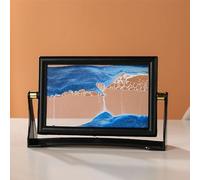 KANLVU 5-10 Pouces Cadre Sable Mouvant Mouvement Liquide Peinture De Sable Qui Coule Paysage Décoration De Bureau relaxant Forme Carrée Art Du Sable En Mouvement(Bleu,5in)
