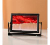 KANLVU 5-10 Pouces Cadre Sable Mouvant Mouvement Liquide Peinture De Sable Qui Coule Paysage Décoration De Bureau relaxant Forme Carrée Art Du Sable En Mouvement(Rouge,10in)