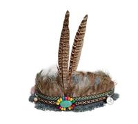 KANLVU Accessoires De Danseuse Et Coiffe à Plumes pour Cabaret, Burlesque, Spectacles Musicaux Cosplay Costume Accessoires Vintage pour Femmes avec Bandeau élastique(Children,C)