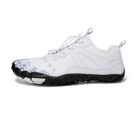 KANLVU Barefoot Femme Homme Séchage Rapide Chaussures Minimalistes Baskets Bout Large En Mesh Respirant Légères Réglables Chaussures Pieds Pour La Piscine, Le Surf(42EU,White B)