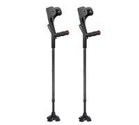 KANLVU Béquilles Médicales Adulte Avec 4 Patins, Poignée Avec Lumière, épaisse Antidérapante Béquilles D'avant-Bras Réglable En Hauteur, Béquille Orthopédique(2Pcs)