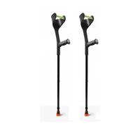 KANLVU Béquilles Médicales Adulte, Avec Poignée Intégrée Légères, Pour Une Utilisation Nocturne, Antidérapantes Béquilles D'avant-Bras Aluminium Béquille Orthopédique(Noir,2Pcs)