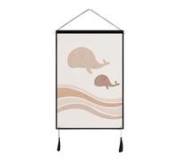 KANLVU Cache Compteur Electrique Mural Tissu D'arrière-Plan Peinture De Blindage Cache Tableau Electrique avec Pompons Protection Couvercle De Panneau électrique(35 * 50cm,17)