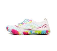 KANLVU Chaussure Aquatique Barefoot Femme Homme Séchage Rapide Antidérapantes Chaussures Minimalistes Baskets Mesh Respirant Chaussures Pieds Pour La Pêche Sur Jetée(44 EU,White A)