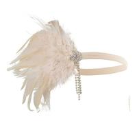 KANLVU Coiffe à Plumes avec Strass Scintillants, pour Cabaret, Danseuses De Las Vegas, Spectacles De Broadway Flapper des Années 1920 Cosplay Costume Accessoires Coiffe De Showgirl(C)