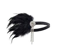 KANLVU Coiffe à Plumes avec Strass Scintillants, pour Cabaret, Danseuses De Las Vegas, Spectacles De Broadway Flapper des Années 1920 Cosplay Costume Accessoires Coiffe De Showgirl(G)