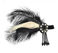 KANLVU Coiffe à Plumes avec Strass Scintillants, pour Cabaret, Danseuses De Las Vegas, Spectacles De Broadway Flapper des Années 1920 Cosplay Costume Accessoires Coiffe De Showgirl(F)