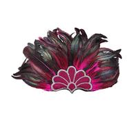 KANLVU Coiffe à Plumes Scintillantes Carnaval Féminin Paillettes Coiffe pour Showgirl Numéros De Cabaret, Coiffe Flapper pour Toutes Les Coiffures Accessoires Mardi Gras(Rose Red)