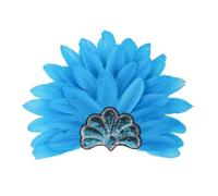 KANLVU Coiffe De Showgirl pour Danseuses, Plumes Colorées Et Paillettes Coiffe à Plumes pour Reine du Carnaval, Défilés De Samba, éclairage De Scène Accessoires De Showgirl(Blue A)
