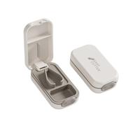 KANLVU Coupe Comprimé avec Lame CachéE De Sécurité Coupe Cachet, Coupe-Comprimés avec Verrouillage De Sécurité Et Rangement Coupe Medicaments pour Plusieurs Pilules à La Fois(Blanc)