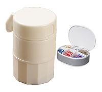 KANLVU Coupe Comprimé Portable Coupe Cachet Avec Verrouillage De Sécurité Coupe Medicaments Pour Petites Et Grandes Pilules, Personnes âgées Et Animaux De Compagnie(Blanc)