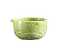 KANLVU Effeuiller Les Herbes Râpe à Ail En Céramique Pour, Râpe à Gingembre Pour Effilocher Les Herbes, Bol à Assiette Gratte Ail Pour Oignon Fromage Citron(Vert)