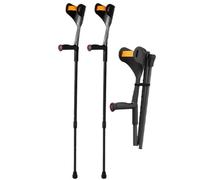 KANLVU Fibre De Carbone Béquilles D'avant-Bras, Béquilles Médicales Adulte Pour Support Mural, Base Antidérapante, Béquille Orthopédique Aide à La Marche Pour La Rééducation(2PCS_GLOSSY FINISH)