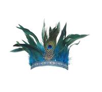 KANLVU Indienne Coiffe à Plumes Accessoires pour Danseuses Carnaval Scène Défilé Spectacle Accessoires Coiffe Flapper pour Mariages à Thème, Costume De Mascarade(Adults,A)