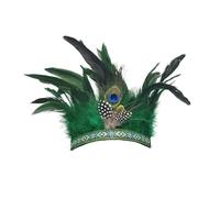 KANLVU Indienne Coiffe à Plumes Accessoires pour Danseuses Carnaval Scène Défilé Spectacle Accessoires Coiffe Flapper pour Mariages à Thème, Costume De Mascarade(Adults,E)