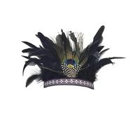 KANLVU Indienne Coiffe à Plumes Accessoires pour Danseuses Carnaval Scène Défilé Spectacle Accessoires Coiffe Flapper pour Mariages à Thème, Costume De Mascarade(Adults,G)