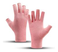 KANLVU ModèLe Sans Doigts Gants De Compression Pour L'arthrite Rééducation Articulaire Gants Arthrose Pour Le Yoga, La Salle De Sport, Le Cyclisme Et Les Soins Infirmiers(Pink,XL)